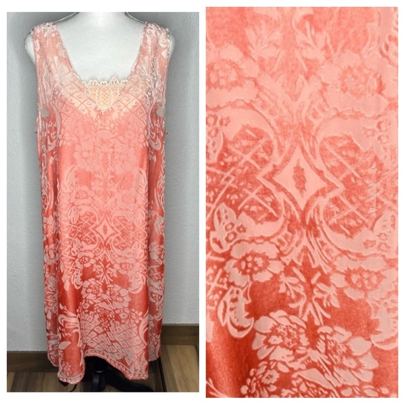 New! Sundance Ombre peach Velvet Cutout Naomi Dress Size Medium 26894 - Picture 1 of 8